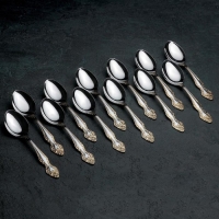 Ложка столовая &laquo;Тройка&raquo;, h=19 см, толщина 2 мм, локальное нитрид-титановое покрытие, цвет серебряный