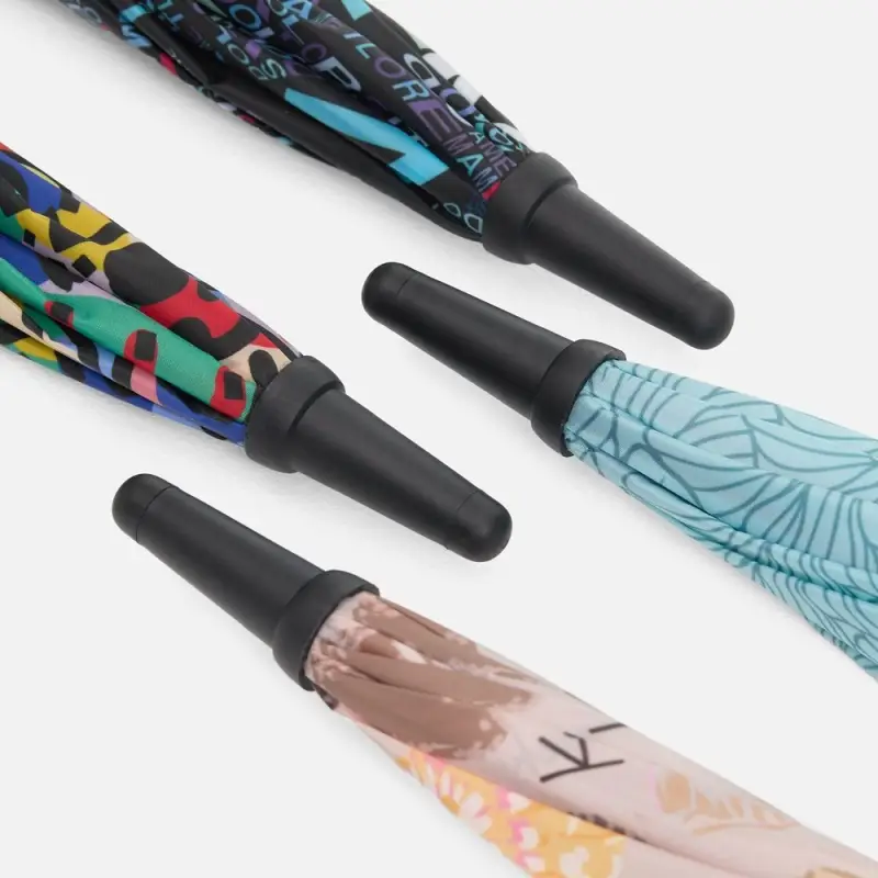 Зонт-трость Undercolor с полной запечаткой на заказ, с голубыми спицами