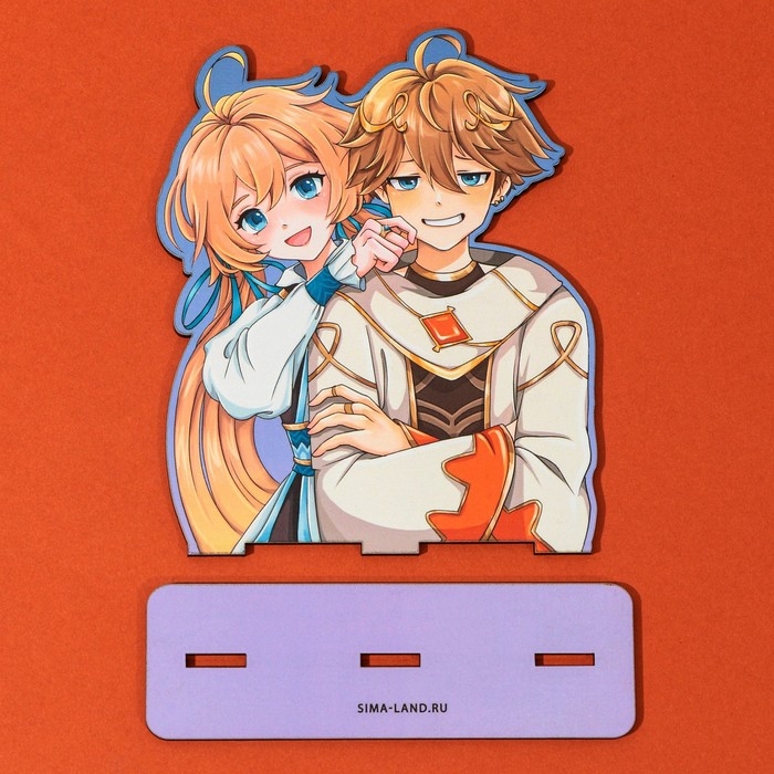 Фигурка аниме &laquo;Близнецы&raquo;, 11,4 х 14 см, дерево