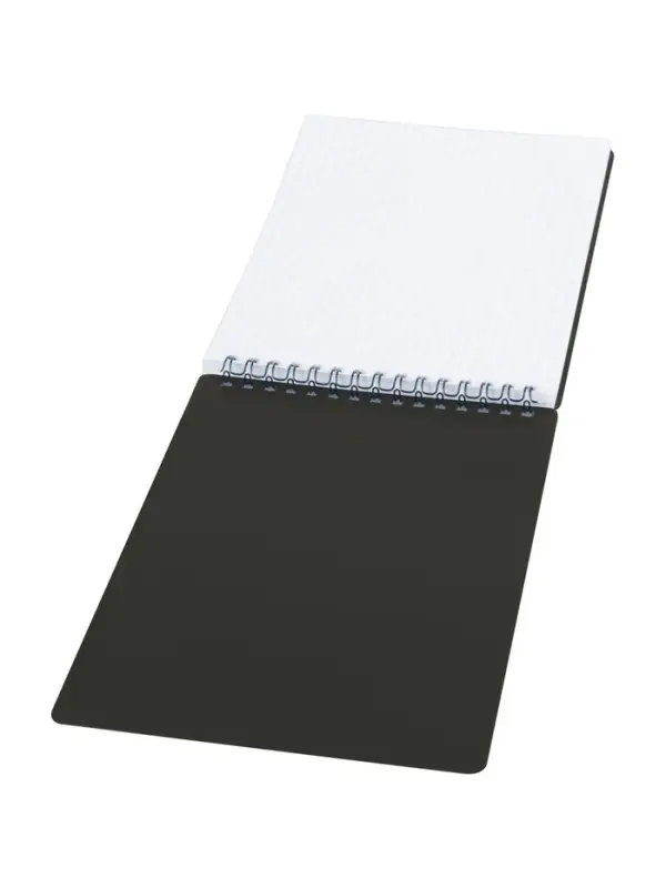 Блокнот А5 60л на гребне BG обл пластик, тисн фольг, черный