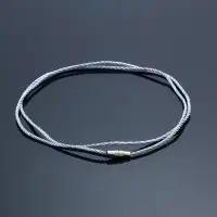 Шнурок гайтан 60 см d=2 мм, цвет серебряный, винтовой замок серебро