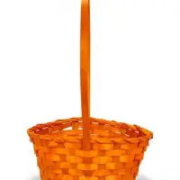 Набор корзин 3 шт 22х18x10 24х19x10 27х21x10 см ручка h=24/26/28 см оранжевый