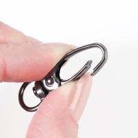 Карабин металлический, 38 &times; 12 мм / 10 &times; 1 мм, 6 шт, цвет чёрный никель