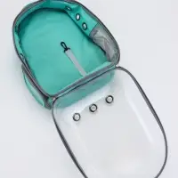 Рюкзак для переноски животных прозрачный, 31 х 28 х 42 см, бирюзовый