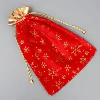 Мешочек подарочный &laquo;С Новым счастьем&raquo;, снежинки, тиснение, 20 х 30 см