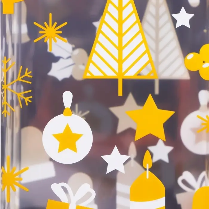 Коробка подарочная новогодняя складная ПВХ &laquo;Ёлочки&raquo; 9&times;9&times;13 см