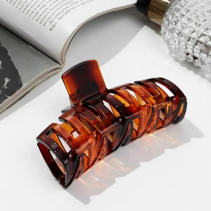 Краб для волос &laquo;Кофейный&raquo;, зиг-заг, 10 см