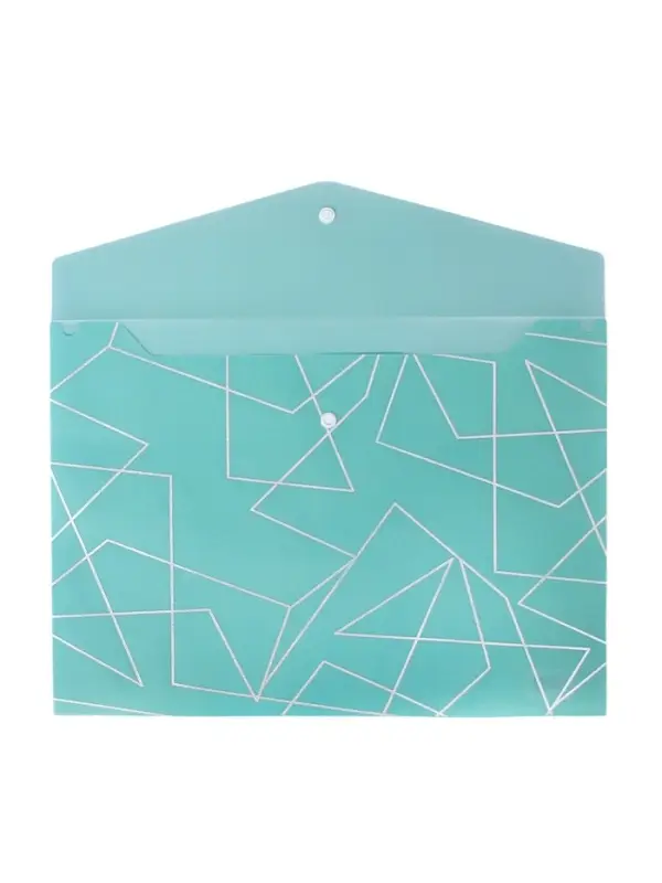 Папка-конверт на кнопке формат А4 180мкр блестящая МИКС Стиль  (штрихкод на штуке)