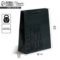 Пакет подарочный ламинированный, упаковка, &laquo;Мужская воля&raquo;, S 12 х 15 х 5.5 см