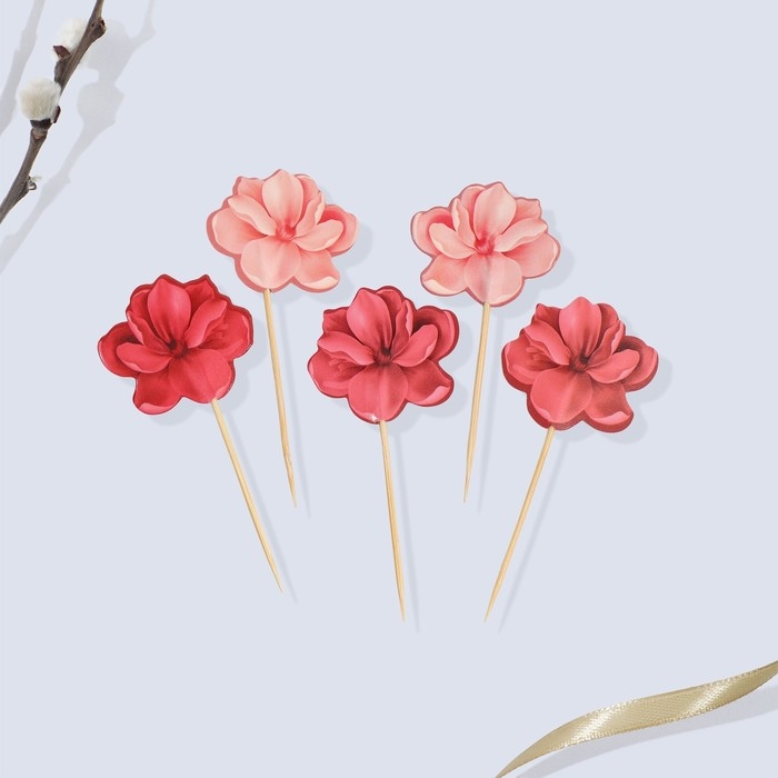 Набор для украшения кулича &laquo;Цветочный&raquo; на пасху, 18,5 х 16 х 1 см.