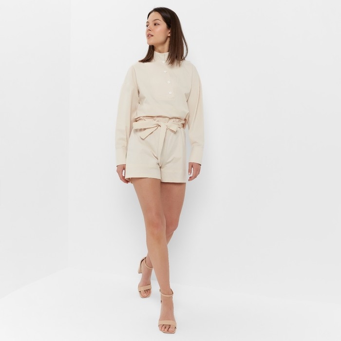 Костюм женский (блузка, шорты) MINAKU: Enjoy цвет молочный, размер 44 Костюм женский (блузка, шорты) MINAKU: Enjoy цвет молочный, размер 44