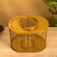 Подсвечник фонарь со стеклянной колбой 19,5х23х15,5 см, d 10 см, металл, цв. золото