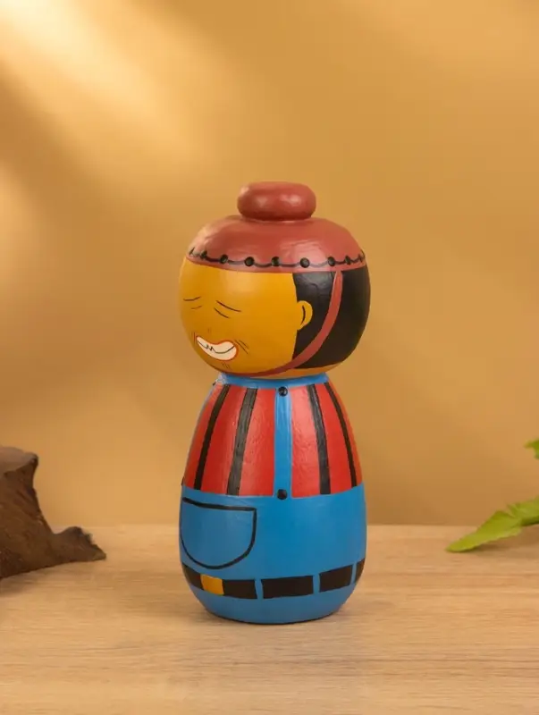 Деревянная кукла кокеши "Джеки" 7х7,5х15 см