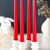 Свечи конические 2,2х24 см (набор 4 шт) 50 гр, 8 ч, цв. МИКС