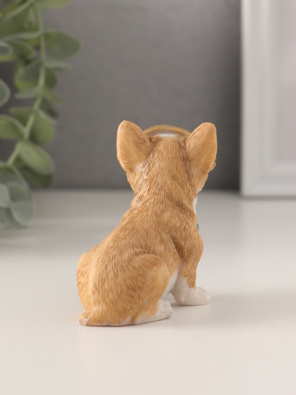 Сувенир полистоун "Корги в наушниках и бабочке в горошек" 7,5х4х7 см