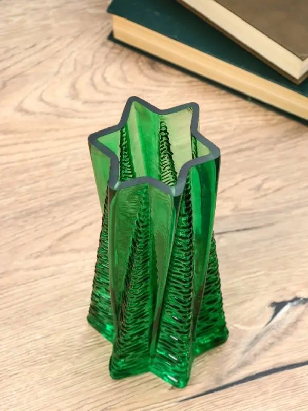 Ваза стекло настольная "Флоранс" 25х11х9 см, зелёный