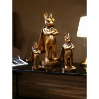 Набор подставок для мелочей &laquo;Бульдог стоящий&raquo;, полистоун, 58 см, цвет золото