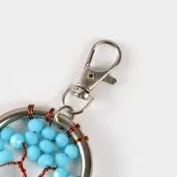 Брелок ловец снов "Древо жизни" 19 см, цв. голубой