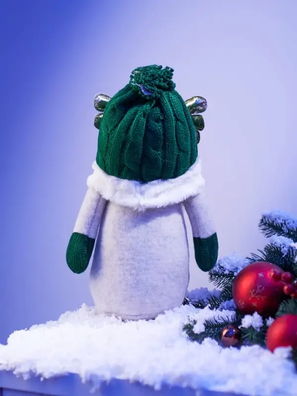 Фигура текстиль &laquo;Гном лосяш в зелёном&raquo; 33&times;12&times;18 см, 1 LED, от батареек AG13&times;3, свечение тёплое белое