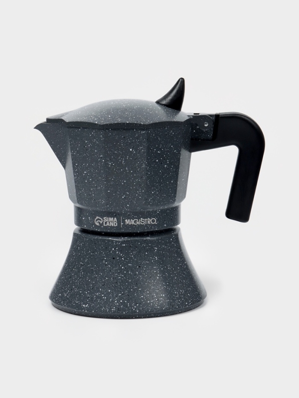 Кофеварка гейзерная "Мрамор" на 3 чашки, цвет черный