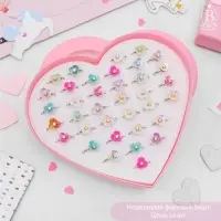 Кольцо детское &laquo;Орхидея&raquo;, цвет МИКС в серебре