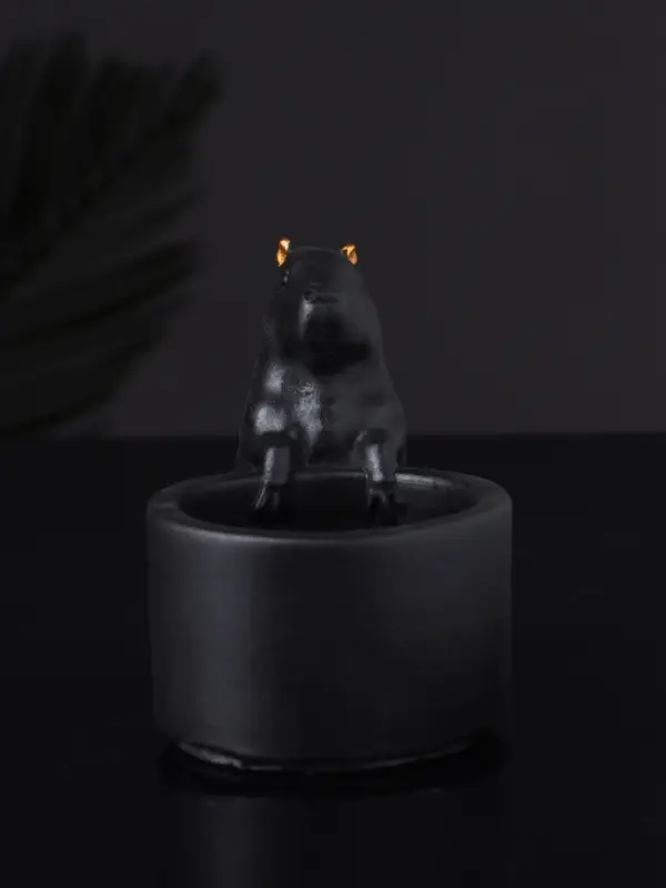 Подсвечник "Капибара" 6х9 см, чёрный