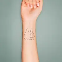 Переводная тату на тело чёрная &laquo;Котокофе&raquo;, 6&times;6 см