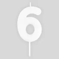 Свеча для торта, цифра &laquo;6&raquo;, светится в темноте, 3,8 х 8 см