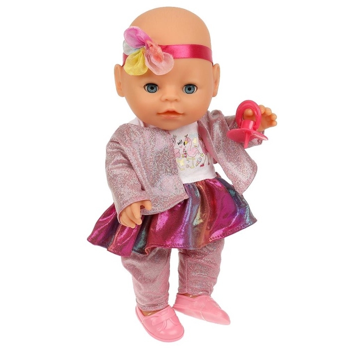 Кукла - пупс интерактивный &laquo;Сашенька&raquo;, 30 см, песни Шаинского, говорит 2000 слов, пьёт, писает, закрывает глаза, 4 аксессуара