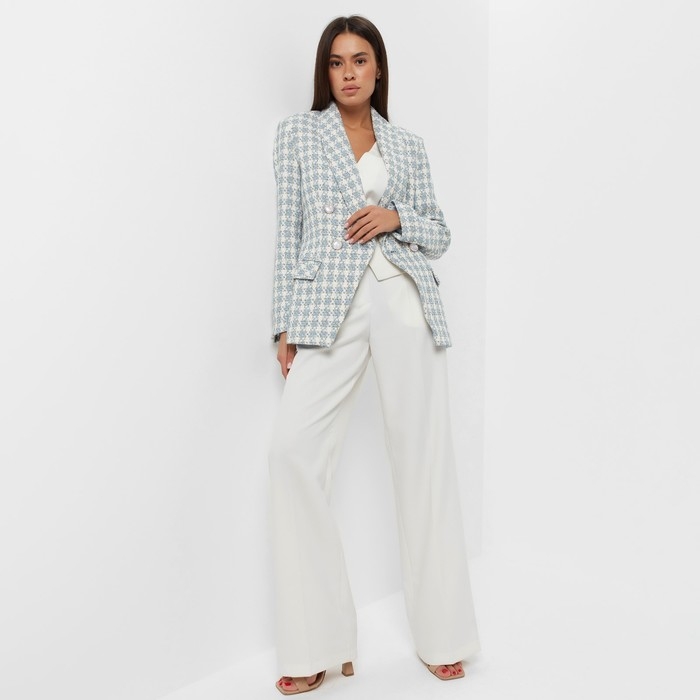 Пиджак твидовый двубортный MIST р. 44, голубой Пиджак твидовый двубортный MIST р. 44, голубой