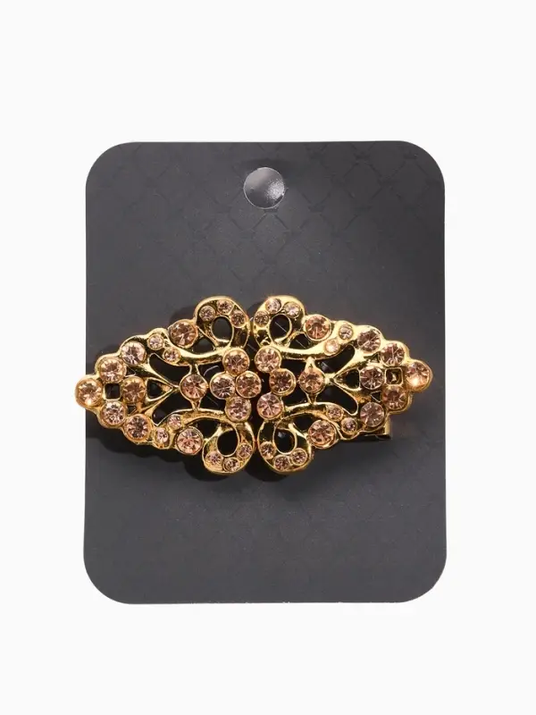 Зажим для кардигана "Ажур", бутоны, цвет золотой в черненом золоте