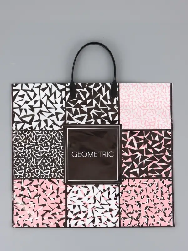 Пакет "Геометрия", полиэтиленовый с пластиковой ручкой, 38 х 34 + 3 см, 90 мкм