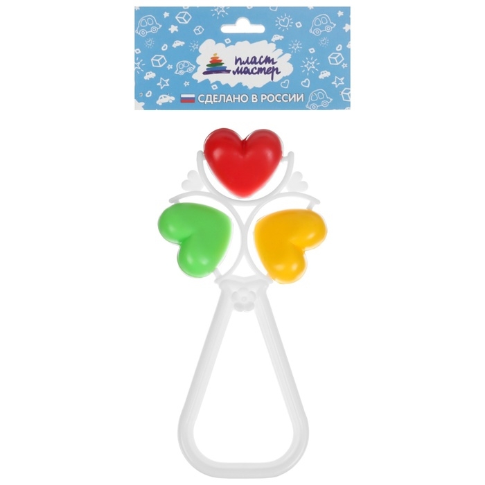 Погремушка на палочке &laquo;Сердечки&raquo;, виды МИКС