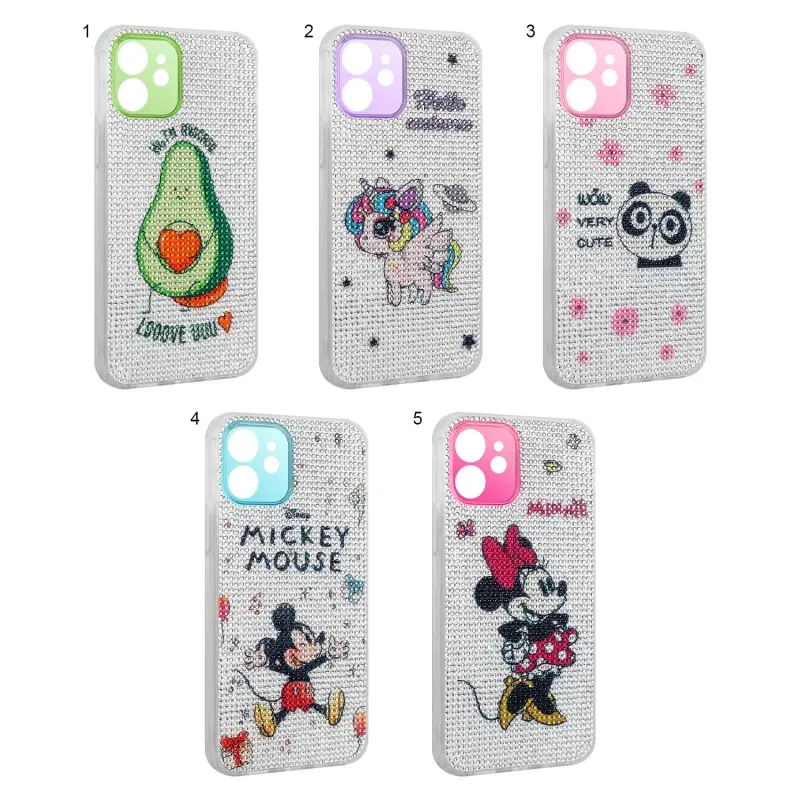 Чехол iPh 12 стразы с картинками