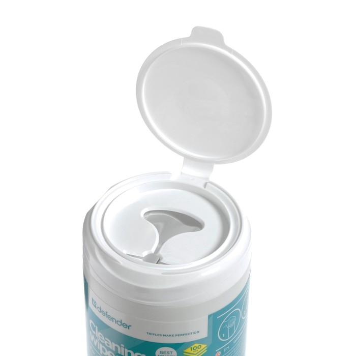 Салфетки чистящие для всех типов экранов, Defender Cleaning wipes, Optima, 100 штук в тубе Салфетки чистящие для всех типов экранов, Defender Cleaning wipes, Optima, 100 штук в тубе