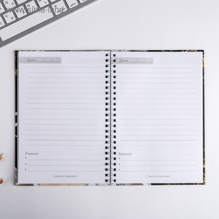 Ежедневник на гребне &laquo;Золотому учителю&raquo;, формат А5, 60 листов, твердая обложка
