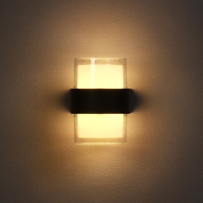 Светильник фасадный &laquo;Гранд двойной&raquo;, FSD-040, 10 Вт, 3000К, IP65, 220 В, пластик, черный