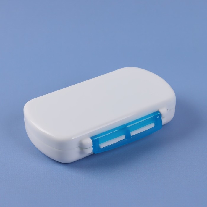 Таблетница, 12 &times; 7,5 &times; 2,8 см, 6 секций, цвет белый/МИКС