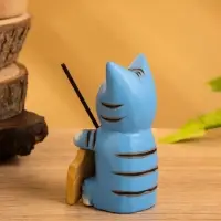 Сувенир &laquo;Кот с контрабасом&raquo;, 4&times;5&times;8 см, дерево, МИКС