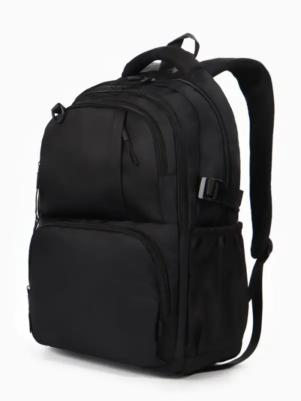 Рюкзак 33**14,5**46 см, 2 отд, 6 н/карм, Однотон, черный