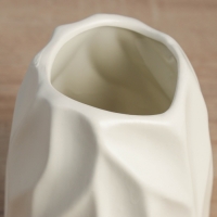 Керамическая ваза декоративная настольная &laquo;Грэйем&raquo;, для цветов, сухоцветов, d-7 см, 17.5&times;10 см, белый