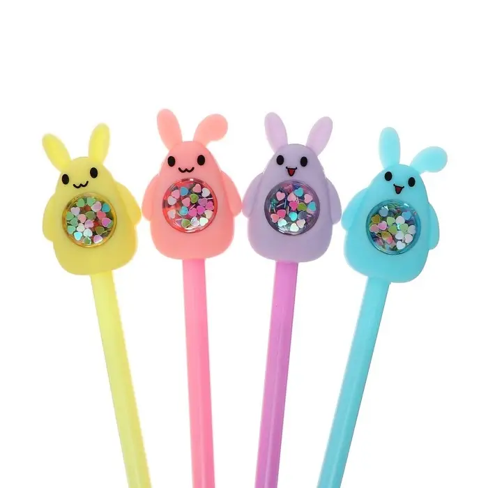 Ручка - прикол гелевая Calligrata &laquo;Блеск-Зайчик&raquo;, МИКС