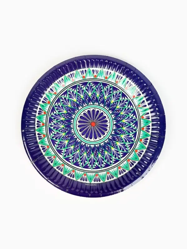 Тарелка одноразовая бумажная &laquo;Узбекская&raquo;, 18 см