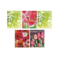 Тетрадь 48 листов в клетку Calligrata &laquo;Цветы&raquo;, серые листы, МИКС