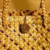 Сумка плетёная из пандана и водного гиацинта 38х14х40 см