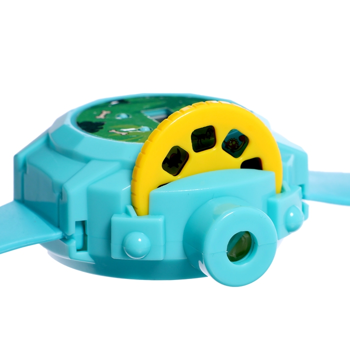 Часы-проектор &laquo;Динозавры&raquo;, световые эффекты, 24 картинки, цвет голубой