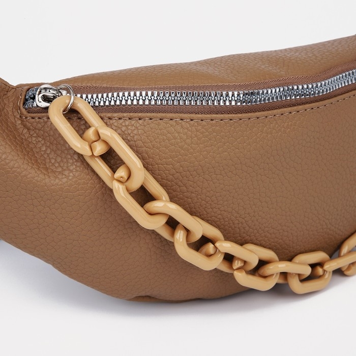 Поясная сумка на молнии, цвет бежевый Поясная сумка на молнии, цвет бежевый
