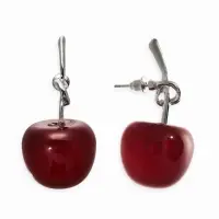 Серьги "Вишня" узел, цвет бордовый в серебре