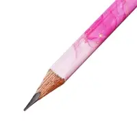 Карандаш чернографитный НВ с ластиком, Линейка, корпус треугольный МИКС