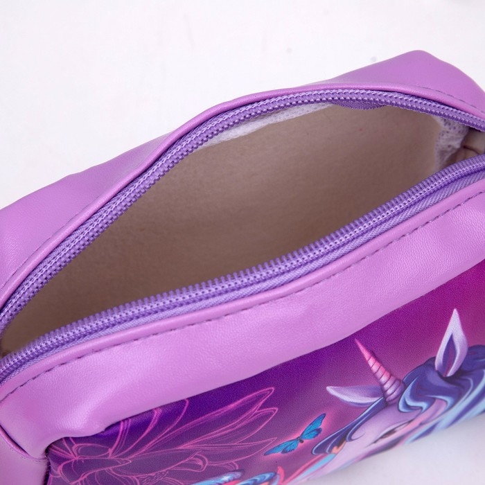 Сумка детская &laquo;Единорог и фея&raquo; из эко-кожи, на ремешке, 15х12х3 см